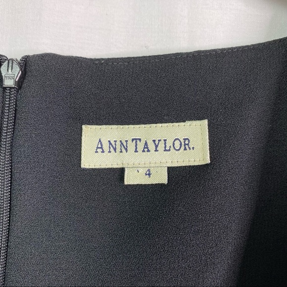 AnnTaylor Vintage Black Double Button Sheath Dress 4 - Picture 9 of 11